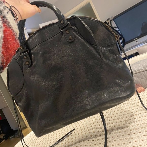 Balenciaga Motocross Bowling Bag in Black - Picture 7 of 12